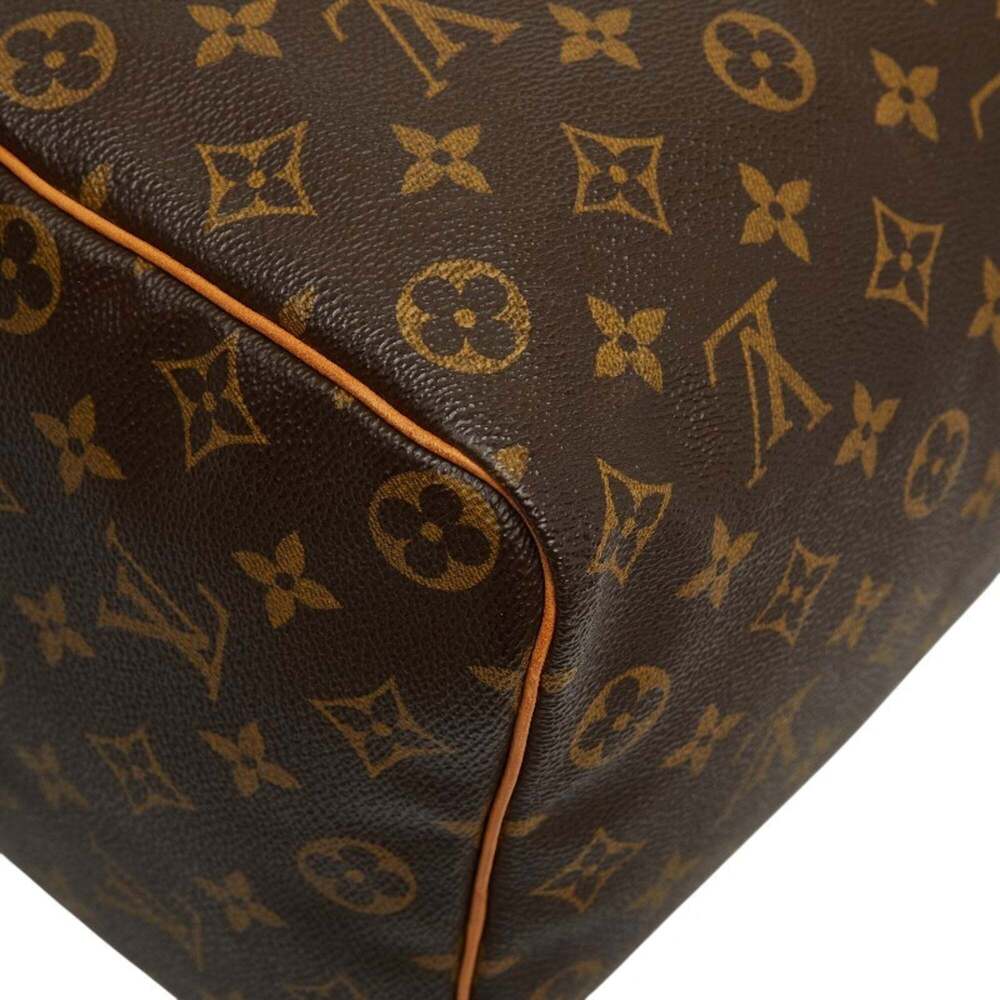 LOUIS VUITTON Authentic Brown Monogram Leather Speedy 35 Boston Bag - Picture 7 of 12